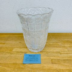 ボヘミアンガラス クリスタルフラワーベース レースカット - メルカリ