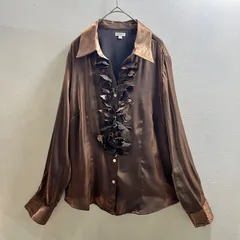 USA 90s 00s フリル シャツ ブラウス ヴィンテージ アメリカ Vintage 玉蟲 グロッシー ラッフル H953