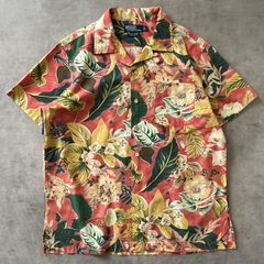 90s ラルフローレン BERKLEY オープンカラーシャツ 花柄 シアサッカー