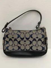 【中古品】 COACHコーチ シグネチャー アクセサリーポーチ 6094 肩掛け 手提げ バッグかばん 現状品