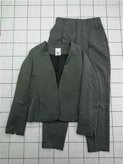 ◇ Θ que made me ク・メイド・ミー セットアップスーツ ノーカラージャケット グレー系 M レディース E  【1603160008139】