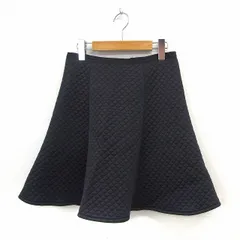 グリーンレーベルリラクシング ユナイテッドアローズ green label relaxing スカート フレア 膝丈 シンプル バックジップ 38 ブラック /ST34