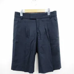 LouLou ON THE BRIDGE パンツ ハーフ 無地 シンプル ひざ丈 ウール 毛 36 ネイビー 紺 /MT26