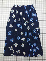 ◇ ⊂ マリメッコ UNIQLO 花柄ロングスカート ネイビー系 S レディース E  【1603160013614】
