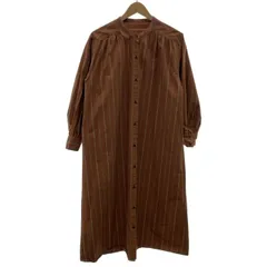 【中古】　B:MING by BEAMS　シャツワンピース　長袖　ロング丈　フルボタン　ノーカラー　古着　/2408のサムネイル