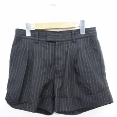アーバンリサーチ URBAN RESEARCH パンツ ショーパン ショート ストライプ ミニ ウール 毛 36 ブラック 黒 /MT39