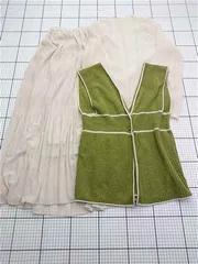 ◇ Θ ローリーズファーム LOWRYS FARM ベスト＋シアートップス＋プリーツスカートセット F レディース E  【1603230024298】