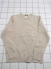 ◇ ⊇ ユニクロ UNIQLO ウォッシャブルストレッチスフレヤーンクルーネックセーター ベージュ系 L メンズ E  【1603230024540】
