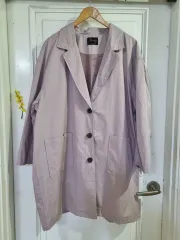 春 オーバーサイズ カジュアル シャカシャカ素材 コットン トレンチコート 新品 バスト68