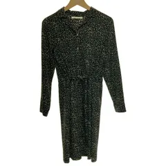 【中古】　URBAN RESEARCH　シャツワンピース　長袖　ミモレ丈　ドローストリング　水玉　日本製　古着　/2408