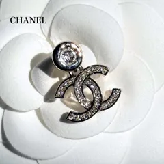 CHANEL シャネル ココマーク ストーンピアス 片耳用  スワロ シャンパンゴールド 刻印あり　a17