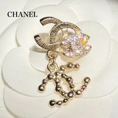 CHANEL シャネル トリプルココマーク ストーンピアス 片耳用  スワロ シャンパンゴールド 刻印あり　a17