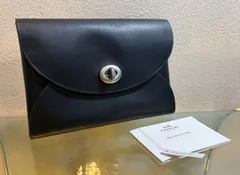 ★NA05654 COACH コーチ ターンロック 小物入れ レザー ブラック ケース