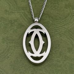 美品】Cartier カルティエ ダブルシー チャーム&ネックレス 刻印あり
