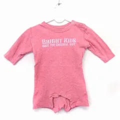 ベビー服 ロンパース カバーオール ショート プリント コットン 綿 70 ピンク /FT42