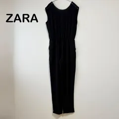 ZARA ブラック オールインワン ノースリーブ ロング シンプル きれいめ 大人コーデ Sサイズ