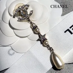 CHANEL シャネル ココマーク パール ストーン スター ピアス 片耳用  スワロ シャンパンゴールド 刻印あり　a17