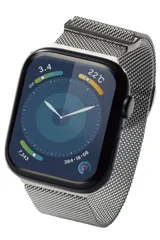 新品 エレコム Apple Watch バンド 49mm 45mm 44mm 42mm マグネット ステンレス 編み込みタイプ ミラネーゼ 【Apple Watch Ultra 2 Ultra SE2 9 8 7 6 5 4 3 2 1 対応】 シルバー AW