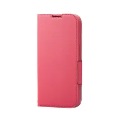 新品 エレコム iPhone 14 Pro ケース カバー 手帳型 花柄 薄型 軽量 耐衝撃 マグネット開閉 カードポケット付き ストラップホール付き ディープピンク PM-A22CPLFUJPND