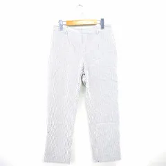 グリーンレーベルリラクシング ユナイテッドアローズ green label relaxing パンツ ボトムス ストライプ 九分丈 ポケット 38 ネイビー オフホワイト 紺 /MT15