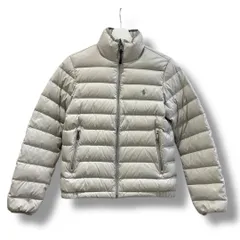 Polo Ralph Lauren ポロ ラルフローレン ダウンジャケット 軽量 ポニー刺繍 ライトグレー XSサイズ レディース 冬 ゴーゴー古着久喜倉庫店 草3840