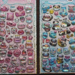 【在庫処分特価】デコレーション用 3D立体キャラクターシール 2点セット 手帳・アルバム・DIYに