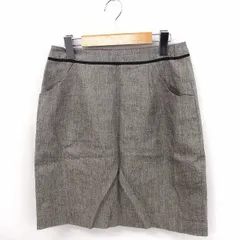 ラ トータリテ La TOTALITE スカート コクーン ラメ混 ひざ丈 リネン 麻 38 グレー 灰 /FT16