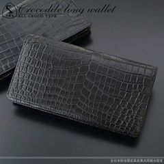 FG2012)CROCODILE 二つ折り財布 黒色 木箱入り - メルカリ