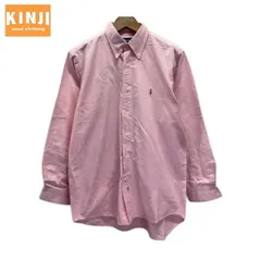 【中古】　RALPH LAUREN　プレーンシャツ　長袖　シャツ　ボタンダウン　無地　コットン　ワンポイント　ブランドロゴ　スモールポニー　刺しゅう　古着　/1596