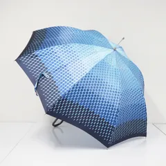 耐風傘 Pierre Cardin ピエールカルダン USED美品 ドット グラデーション ブルー ジャンプ グラスファイバーフレーム 60cm A3711のサムネイル