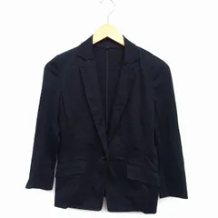 22オクトーブル 22 OCTOBRE テーラード ジャケット シングル 綿混 無地 シンプル 袖スリット 薄手 38 ブラック 黒 /HT29