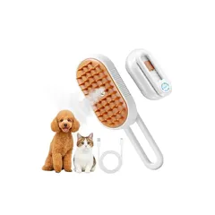 pateker 猫 ブラシ スチーム 【毛が舞い散らない】 ペットブラシ 犬 猫用 抜け毛取り 5in1 蒸気 ブラッシング シリコン 痛くない マッサージ 静電気防止 短毛 中毛 長毛種適用 1