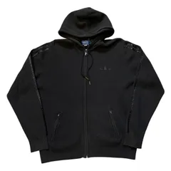 adidas Knit Zip Hoodie 黒 M アディダス ニット ジップパーカー フーディ ブラック