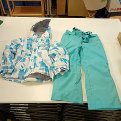 nima スキーウェア 上下セット 120 キッズ ホワイト ブルー 総柄 ズボン ブルー ニーマ 子供用 スノーウェア #A