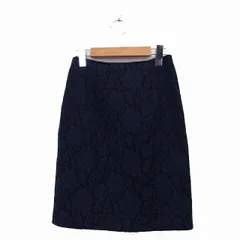 ナチュラルビューティーベーシック NATURAL BEAUTY BASIC スカート タイト ミニ レース XS ネイビー 紺 /KT13