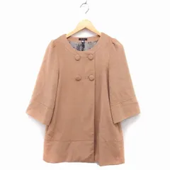 デュラスアンビエント DURAS ambient ノーカラー コート アウター 七分袖 無地 起毛 F ライトブラウン 薄茶 /FT37