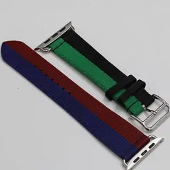 美品 箱付 エルメス アップルウォッチ用ベルト グリーン/ブラック レッド/ブルーカラー 34mm メンズ/レディース腕時計 0551100 3NBT TAM