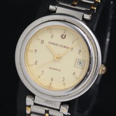稼働品レア】WITTNAUER メンズ腕時計 クォーツ クリームカラー文字盤 