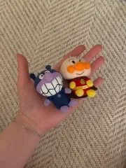 ヴィンテージ) ミニ サイズ アンパンマン バイキンマン ぬいぐるみ キーリング セット