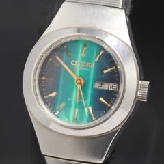 不動品 CITIZEN 腕時計 オートマチック デイデイト 21石 緑文字盤