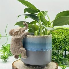象 ゾウ ぞうの置き物 花台 プランター置き ぞう 陶器 アジアン インド