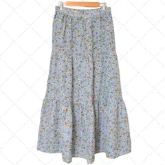 【未使用品】apres jour アプレジュール 小花ティアードスカート ロングスカート LLサイズ 水色系 花柄のサムネイル