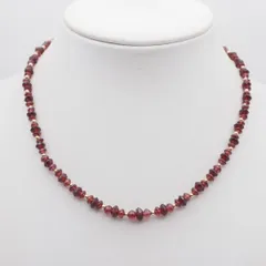 S884 ガーネット SILVER刻印 ネックレス ゴールドカラー デザイン シルバー 1月誕生石