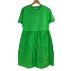 【中古】　ZARA　ワンピース　半袖　Tシャツ　ミディアム丈　クルーネック　無地　切替　フレア　カジュアル　モード　古着　/2101