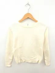 AZUL basic ニット セーター 丸首 無地 シンプル 長袖 S ライトベージュ 薄茶 /TT40