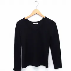 uptight ニット セーター Uネック 長袖 無地 シンプル ブラック 黒 /FT6