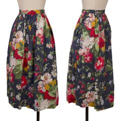 美品☆コムデギャルソン☆シアー スカート シルク 花柄 ティアード