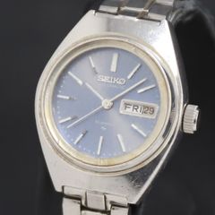 SEIKO5 セイコー5 自動巻き 腕時計 青文字盤 デイデイト - メルカリ