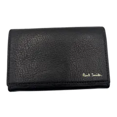■ ポールスミス Paul Smith 名刺入れ カードケース レザー ブラック 黒 ゴールドロゴ メンズ