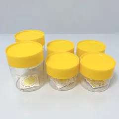 未使用 PYREX パイレックス ピチパック イエロー 耐熱ガラス キャニスター 保存容器 6個セット